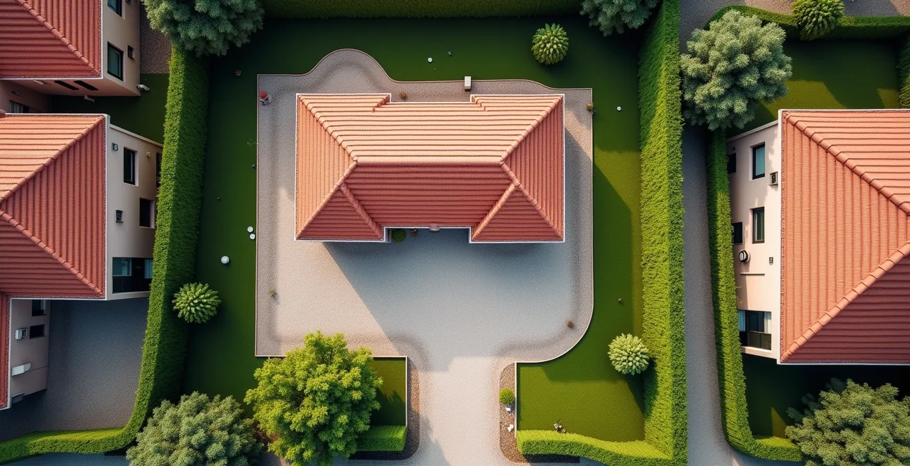 Schéma visuel montrant la division d'un terrain avec calcul des surfaces constructibles