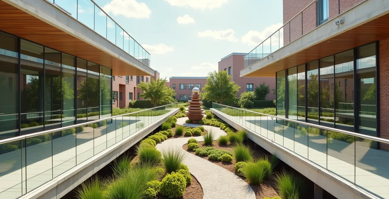 Deux chemins divergents dans un paysage toulousain, l'un direct, l'autre sinueux, symbolisant les stratégies fiscales différentes