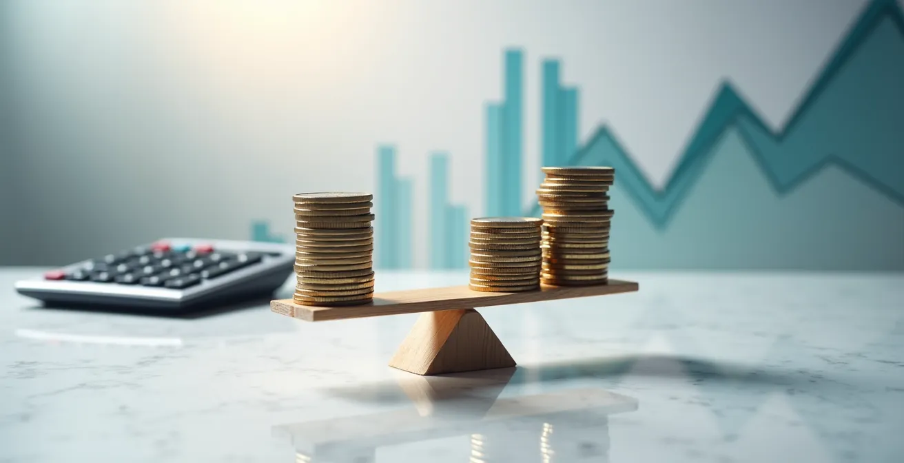 Graphique financier montrant l'évolution des mensualités avec et sans lissage du PTZ sur 25 ans