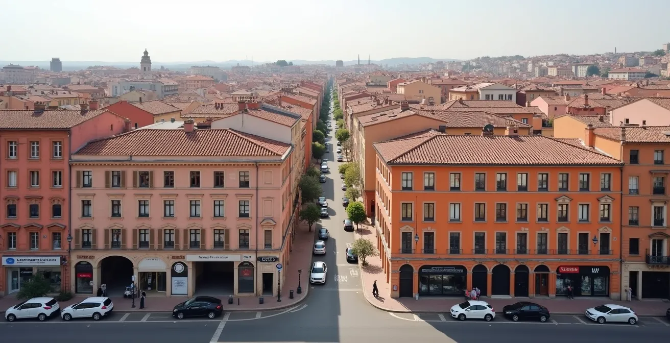 Composition visuelle montrant différents types de biens immobiliers toulousains