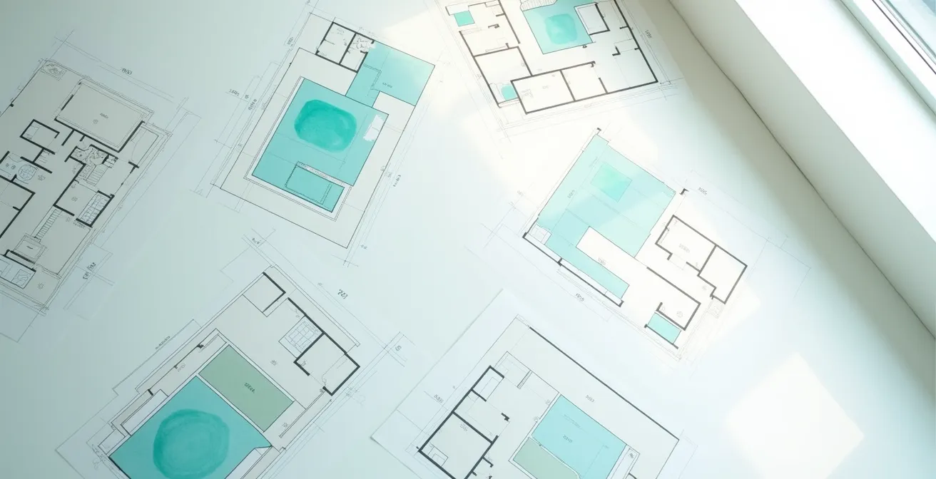Vue technique d'un plan d'appartement avec modifications de cloisons